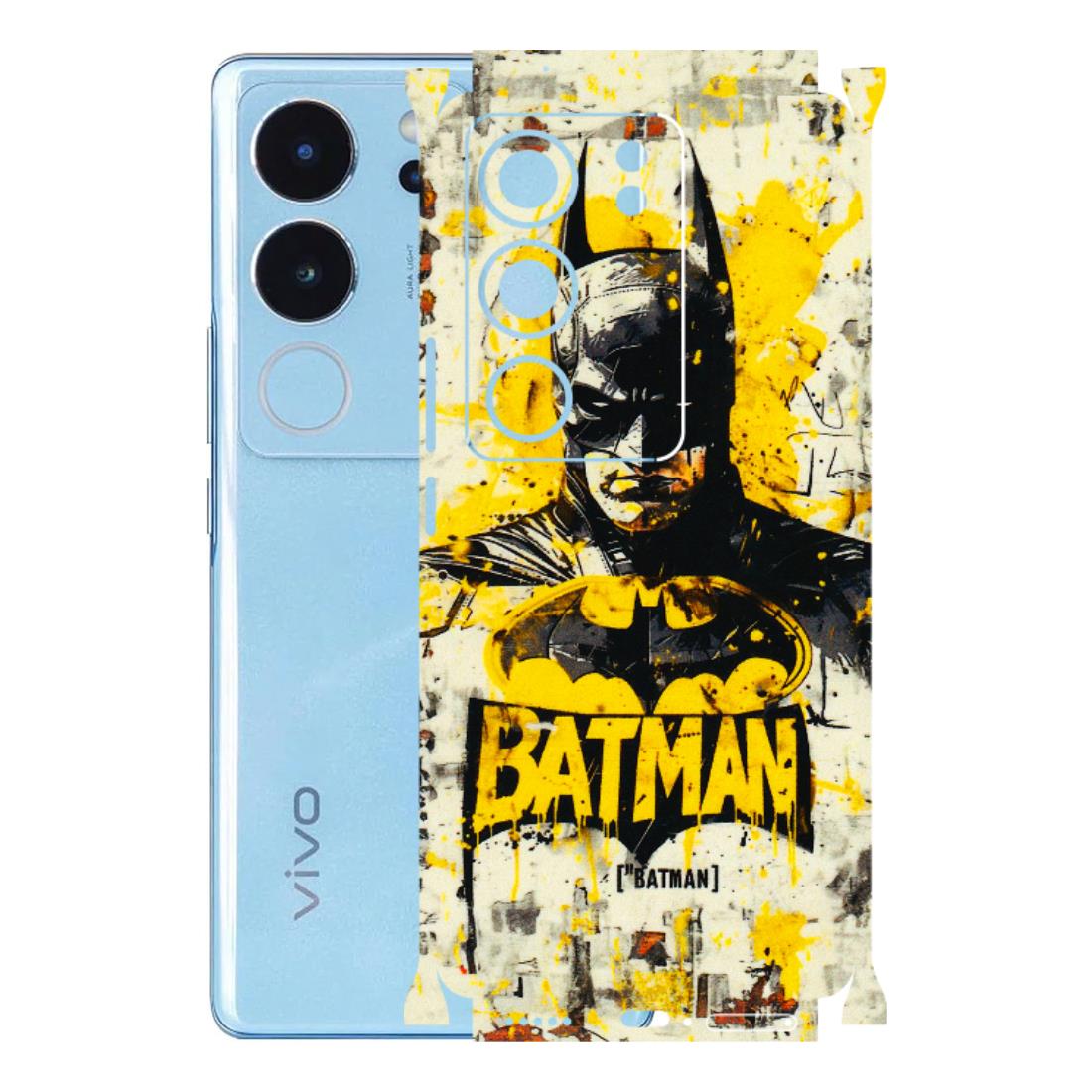 VIVO Z/V/X/T/U/S Series Phone Skins (All Models) - Batman Yellow BT - 3D Embossed Finish (L-304) Vivo V29 (5G)