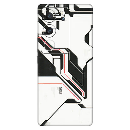 VIVO Z/V/X/T/U/S Series Phone Skins (All Models) - White Techy Logo - 3D Embossed Finish (L-312) Vivo V29 (5G)