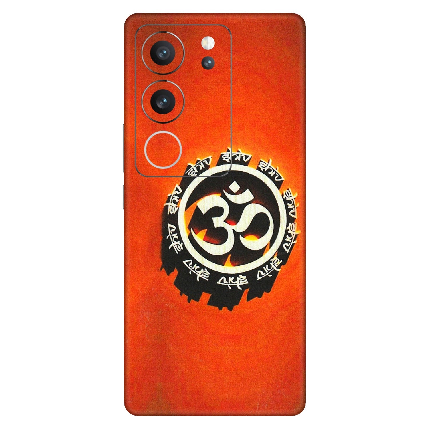 VIVO Z/V/X/T/U/S Series Phone Skins (All Models) - Aum Shiv Orange - 3D Embossed Finish (L-32) Vivo V29 (5G)