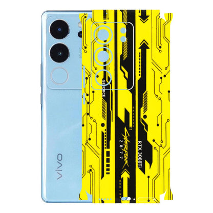 VIVO Z/V/X/T/U/S Series Phone Skins (All Models) - Yellow Cyberpunk - 3D Embossed Finish (L-93) Vivo V29 (5G)