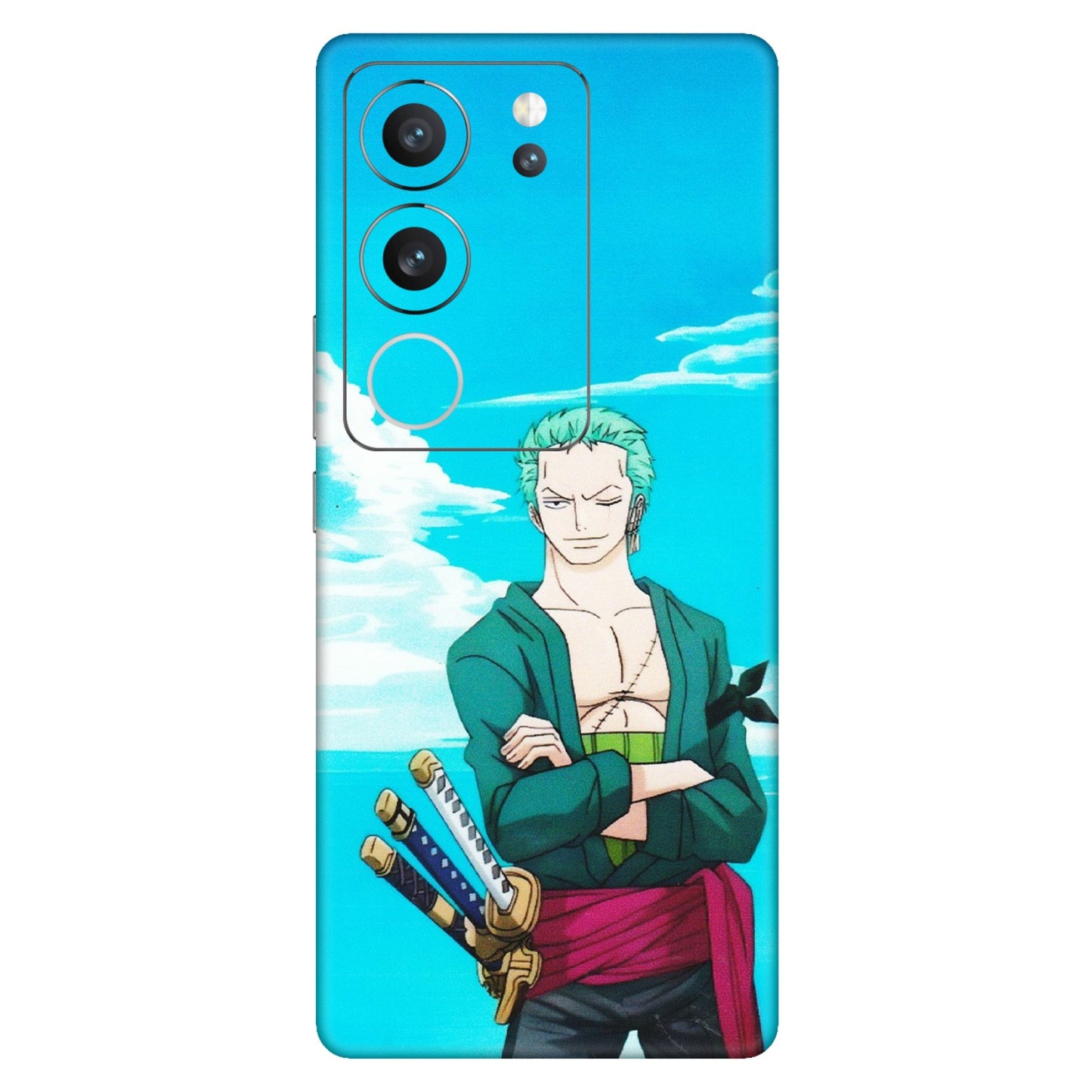VIVO Z/V/X/T/U/S Series Phone Skins (All Models) - Cool Swordman Zoro Anime - Matte Finish (M-143) Vivo V29 (5G)