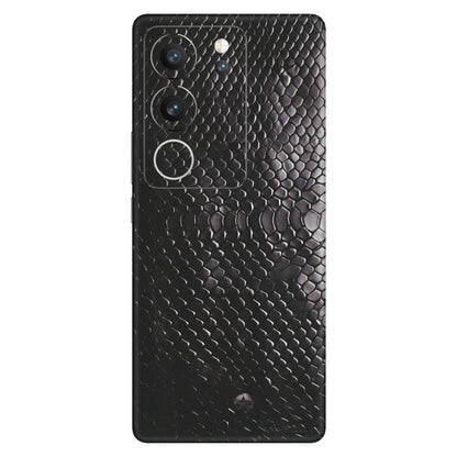 VIVO Z/V/X/T/U/S Series Phone Skins (All Models) - Black Snack Leather - Matte Finish (M-147) Vivo V29 (5G)