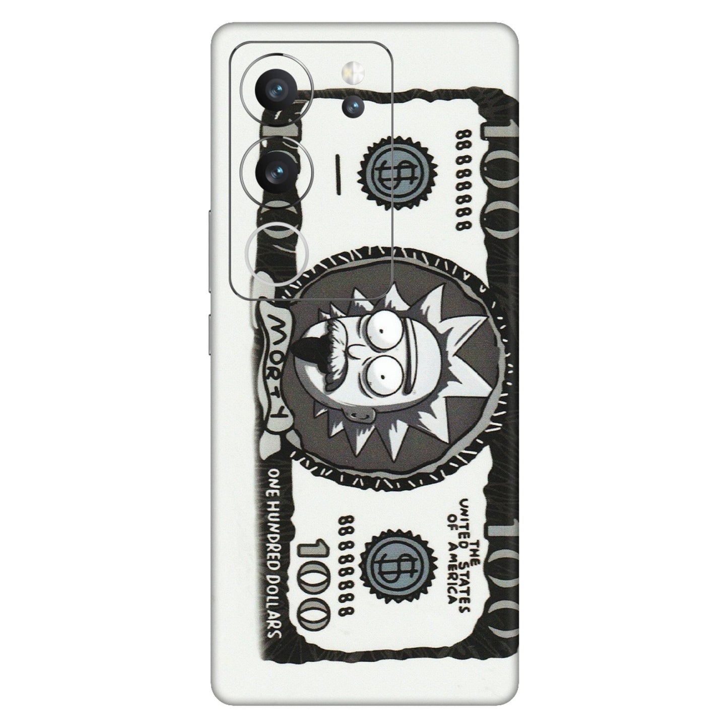 VIVO Z/V/X/T/U/S Series Phone Skins (All Models) - Rick And Morty Hundred Dollar Anime - Matte Finish (M-161) Vivo V29 (5G)