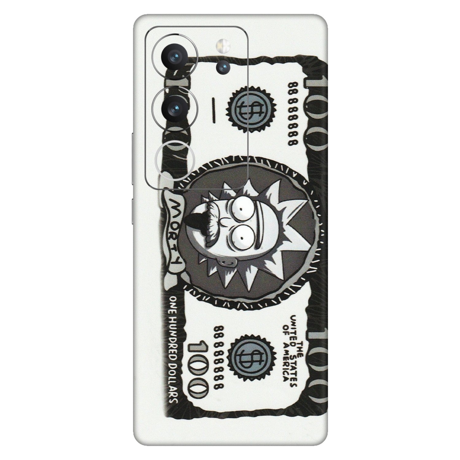 VIVO Z/V/X/T/U/S Series Phone Skins (All Models) - Rick And Morty Hundred Dollar Anime - Matte Finish (M-161) Vivo V29 (5G)