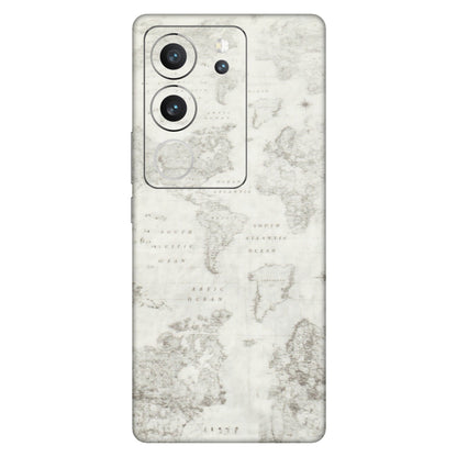 VIVO Z/V/X/T/U/S Series Phone Skins (All Models) - World Travel Map - Transparent Finish (T-04) Vivo V29 (5G)