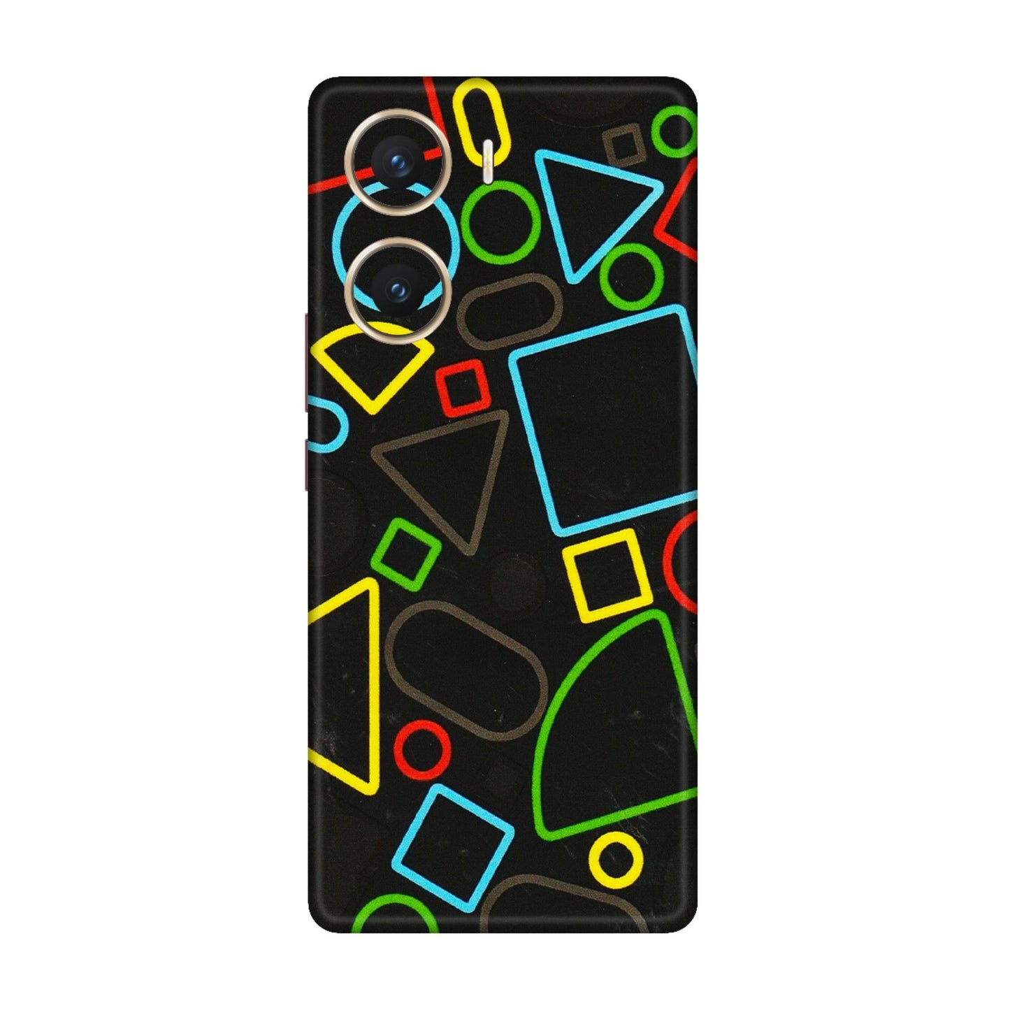 VIVO Z/V/X/T/U/S Series Phone Skins (All Models) - Black Shapes - 3D Embossed Finish (L-131) Vivo V29e (5G)