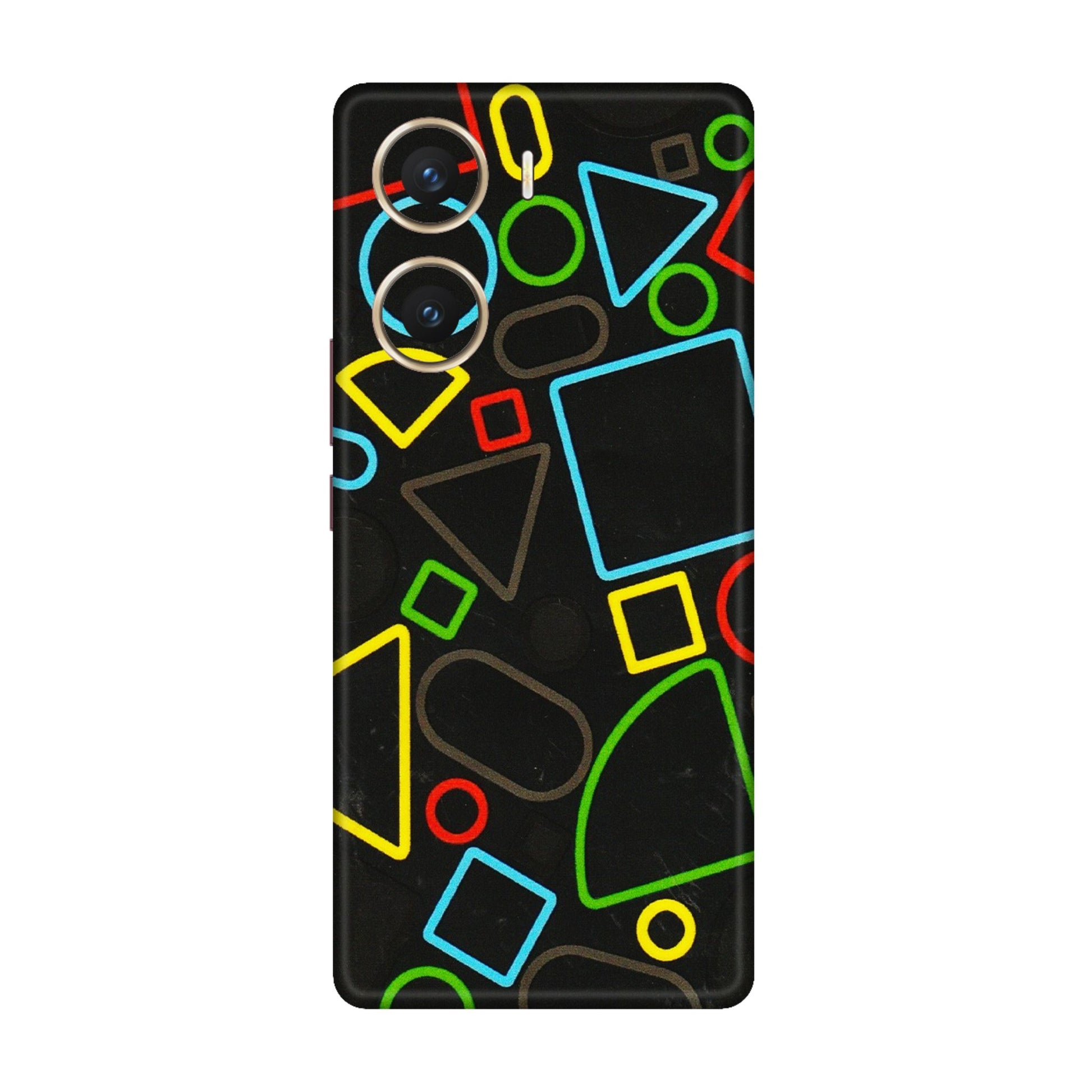 VIVO Z/V/X/T/U/S Series Phone Skins (All Models) - Black Shapes - 3D Embossed Finish (L-131) Vivo V29e (5G)