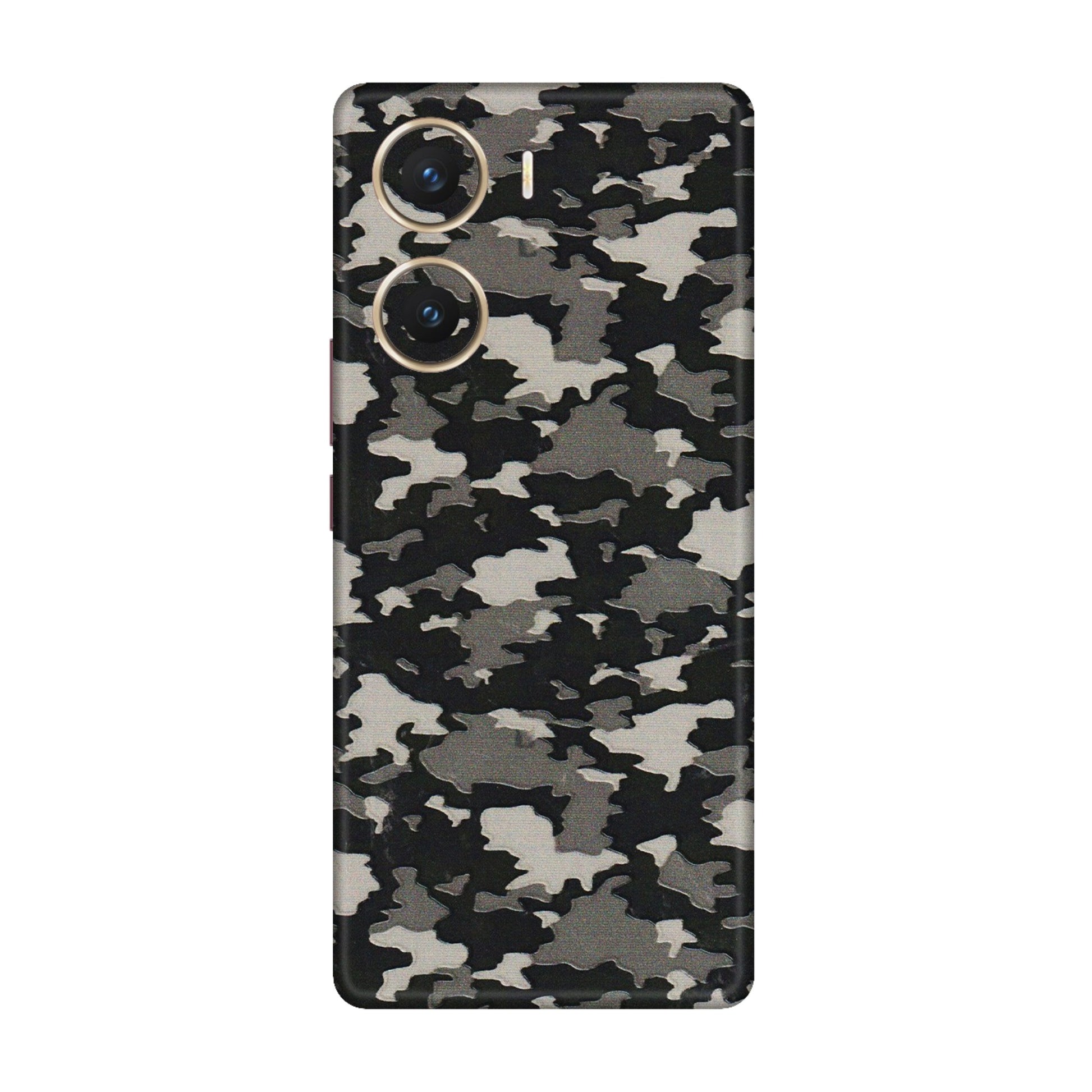 VIVO Z/V/X/T/U/S Series Phone Skins (All Models) - Black/Grey Camoflaunge - 3D Embossed Finish (L-142) Vivo V29e (5G)
