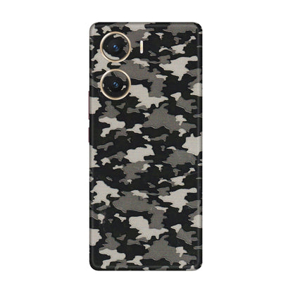 VIVO Z/V/X/T/U/S Series Phone Skins (All Models) - Black/Grey Camoflaunge - 3D Embossed Finish (L-142) Vivo V29e (5G)