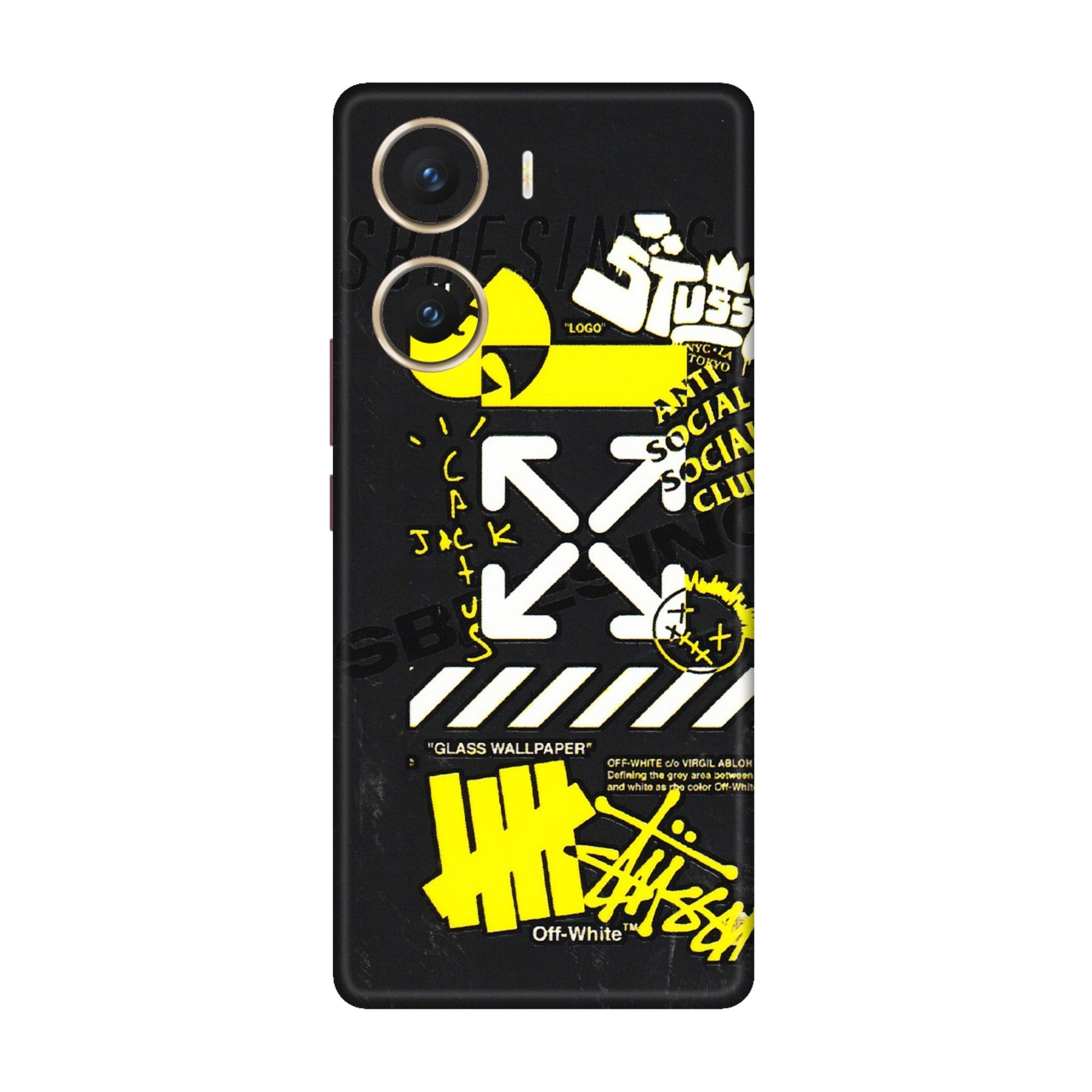 VIVO Z/V/X/T/U/S Series Phone Skins (All Models) - Anti Social Graffiti - 3D Embossed Finish (L-198) Vivo V29e (5G)