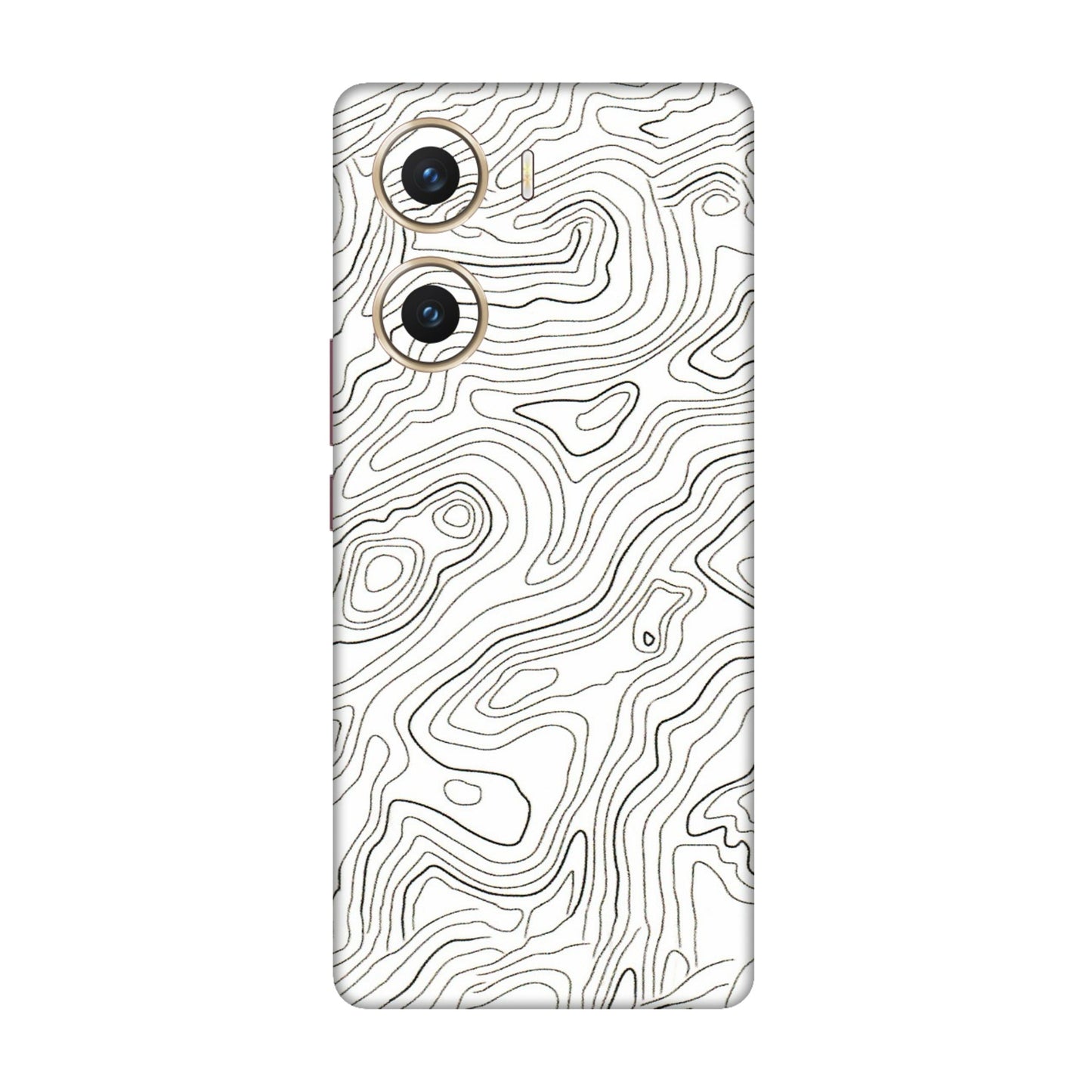 VIVO Z/V/X/T/U/S Series Phone Skins (All Models) - White Black Swirls - 3D Embossed Finish (L-219) Vivo V29e (5G)