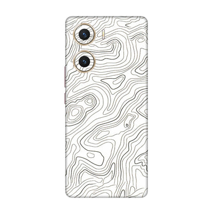 VIVO Z/V/X/T/U/S Series Phone Skins (All Models) - White Black Swirls - 3D Embossed Finish (L-219) Vivo V29e (5G)