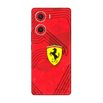 VIVO Z/V/X/T/U/S Series Phone Skins (All Models) - Red Ferrari Logo Stylish - 3D Embossed Finish (L-238) Vivo V29e (5G)