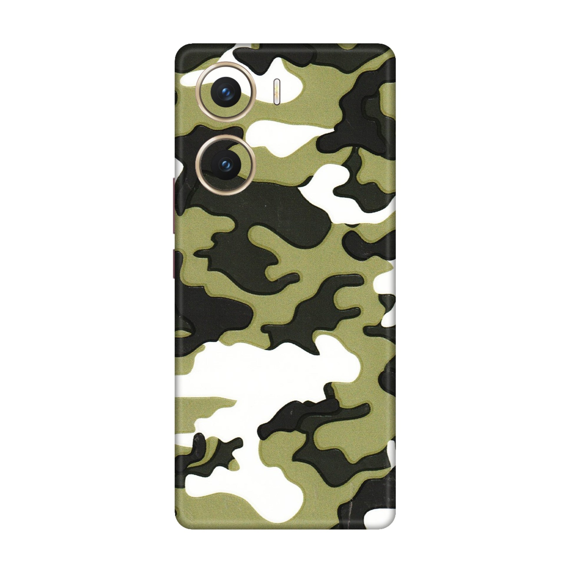 VIVO Z/V/X/T/U/S Series Phone Skins (All Models) - Camouflages White And Green - 3D Embossed Finish (L-243) Vivo V29e (5G)