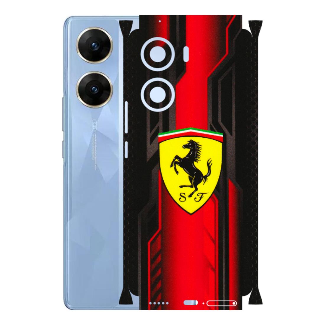VIVO Z/V/X/T/U/S Series Phone Skins (All Models) - Black Ferrari Logo - 3D Embossed Finish (L-253) Vivo V29e (5G)