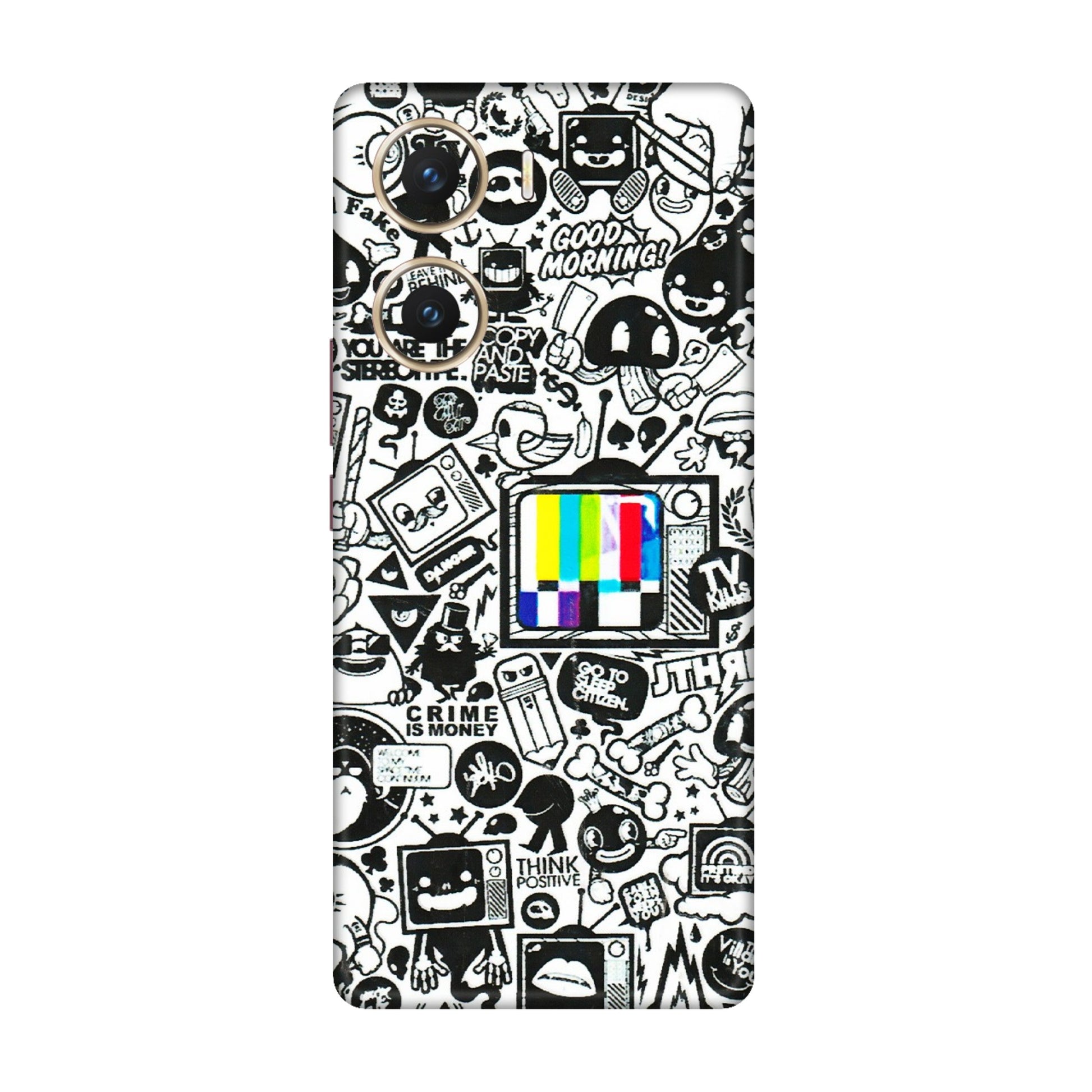 VIVO Z/V/X/T/U/S Series Phone Skins (All Models) - Doodles Positive Art - 3D Embossed Finish (L-263) Vivo V29e (5G)