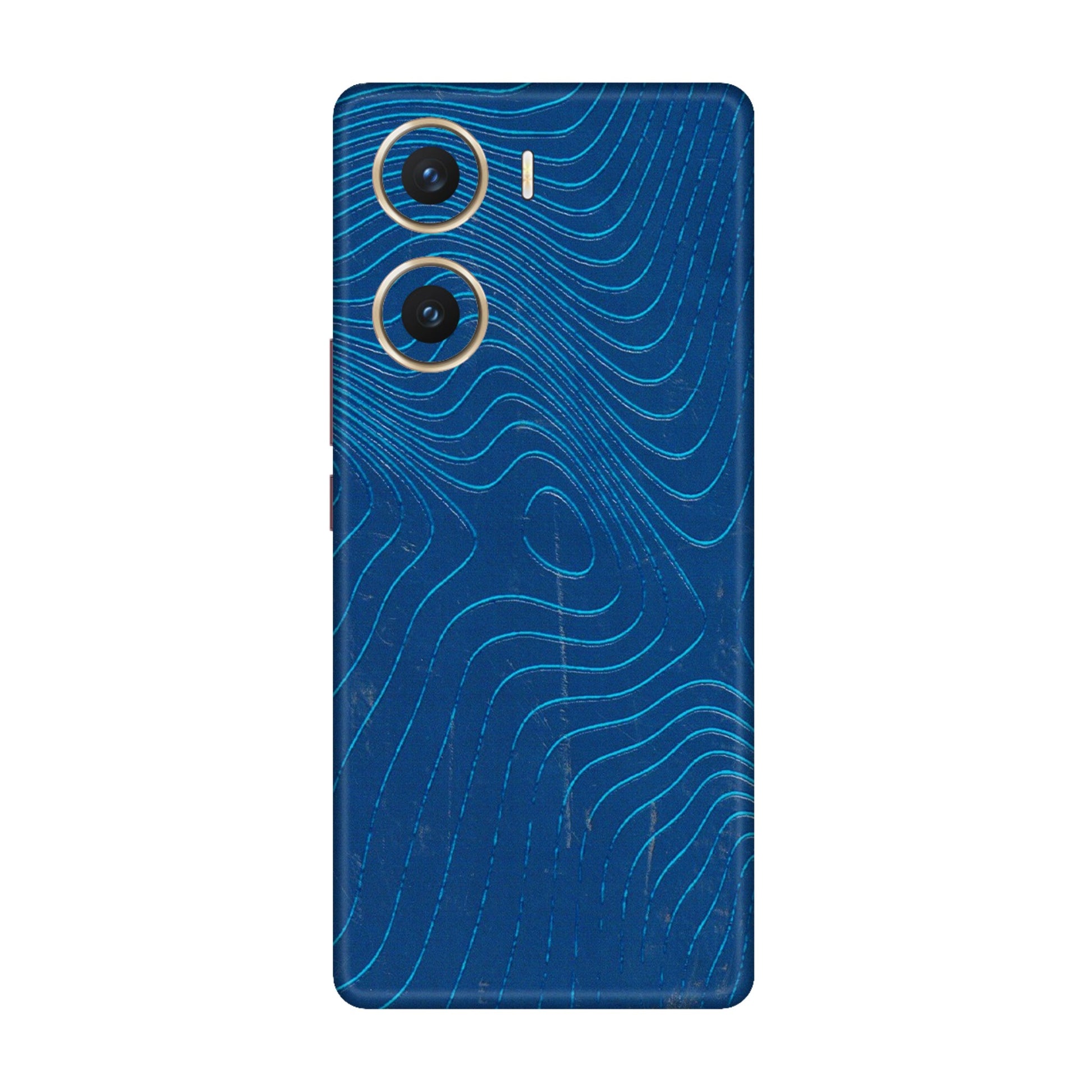 VIVO Z/V/X/T/U/S Series Phone Skins (All Models) - Abstract Blue Line Map - 3D Embossed Finish (L-272) Vivo V29e (5G)