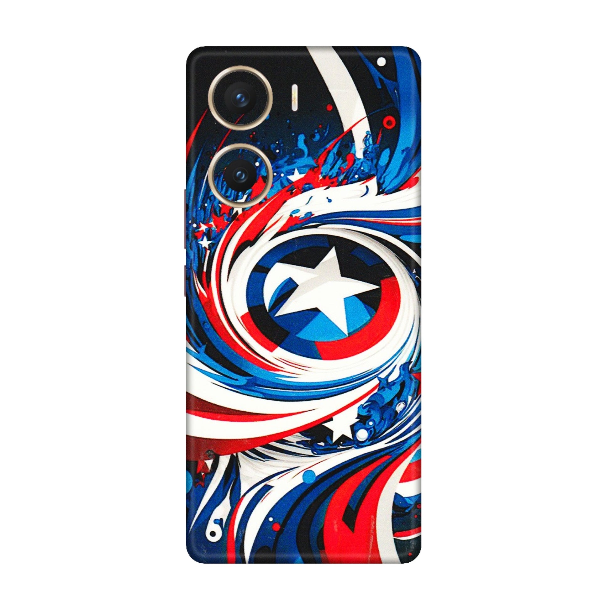 VIVO Z/V/X/T/U/S Series Phone Skins (All Models) - Captain America Logo - 3D Embossed Finish (L-307) Vivo V29e (5G)