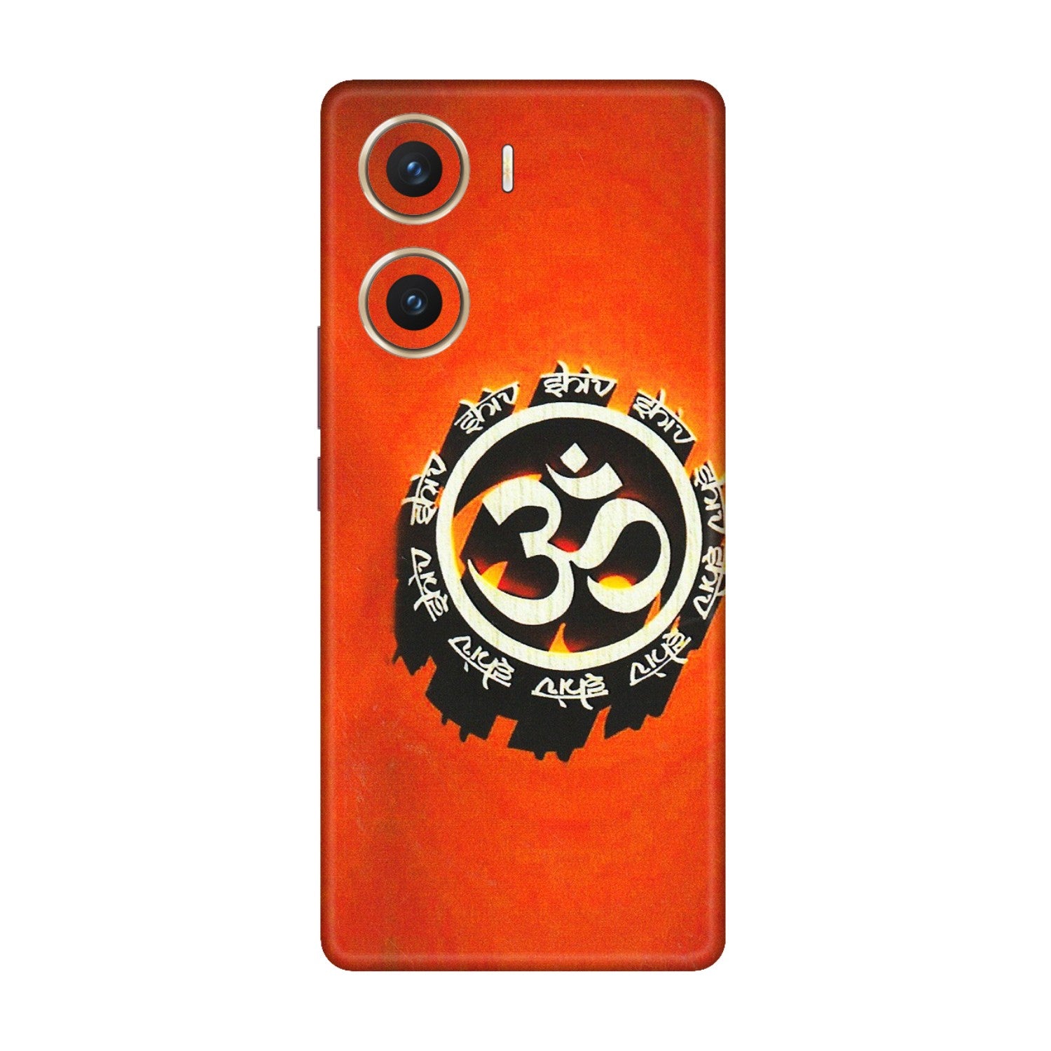 VIVO Z/V/X/T/U/S Series Phone Skins (All Models) - Aum Shiv Orange - 3D Embossed Finish (L-32) Vivo V29e (5G)