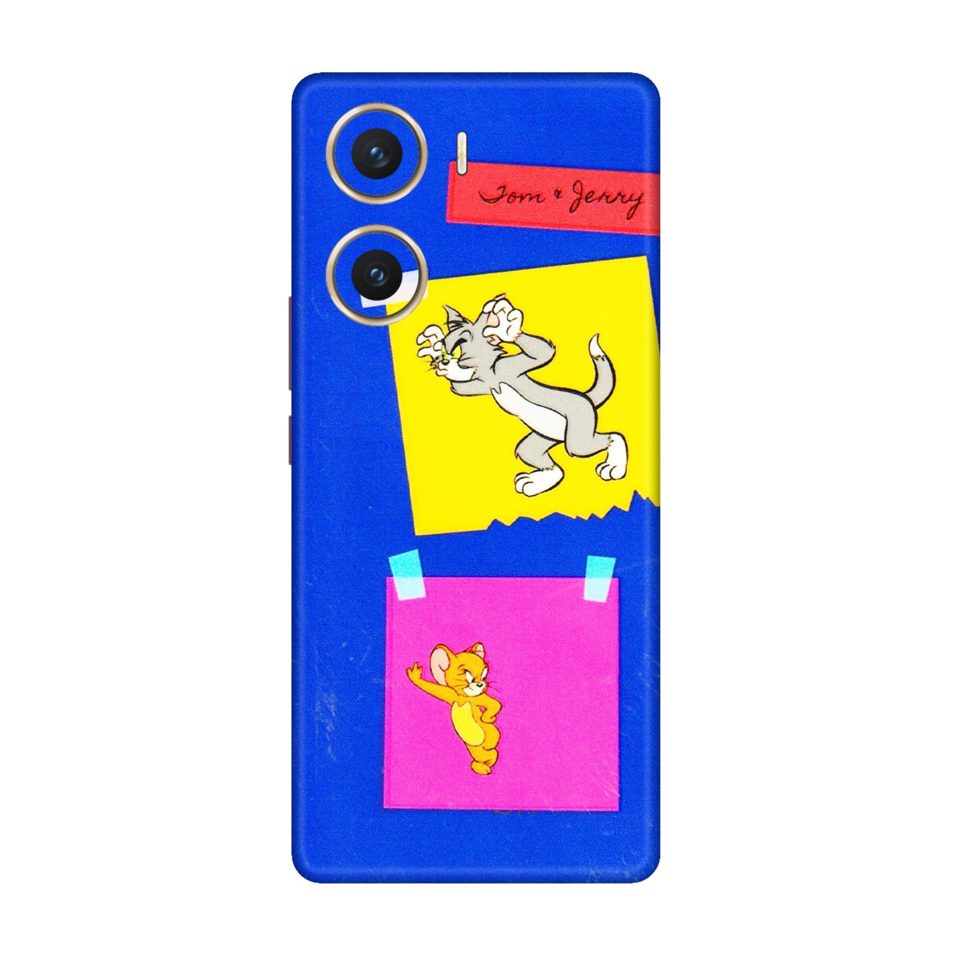 VIVO Z/V/X/T/U/S Series Phone Skins (All Models) - Tom N Jerry Sticky Notes - 3D Embossed Finish (L-88) Vivo V29e (5G)
