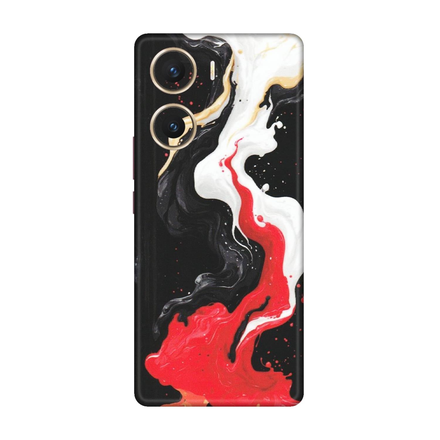 VIVO Z/V/X/T/U/S Series Phone Skins (All Models) - Black Red White Paint Splash Fusion - Matte Finish (M-56) Vivo V29e (5G)