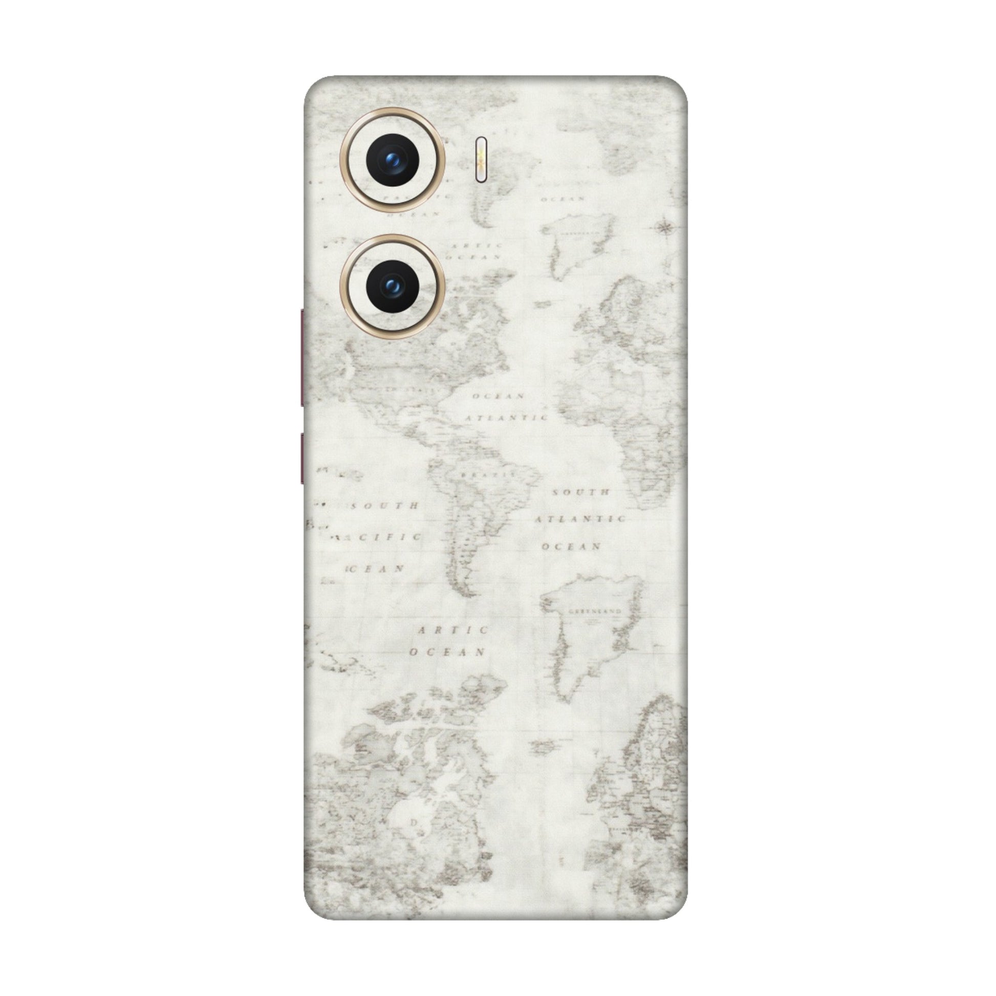 VIVO Z/V/X/T/U/S Series Phone Skins (All Models) - World Travel Map - Transparent Finish (T-04) Vivo V29e (5G)