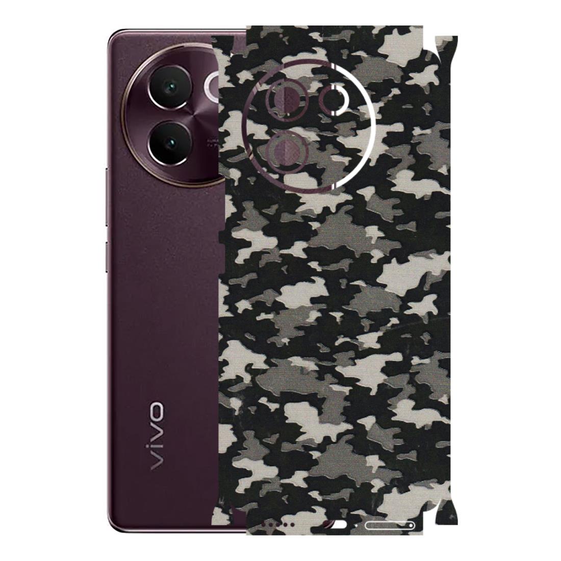 VIVO Z/V/X/T/U/S Series Phone Skins (All Models) - Black/Grey Camoflaunge - 3D Embossed Finish (L-142) Vivo V30E