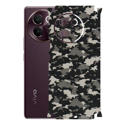 VIVO Z/V/X/T/U/S Series Phone Skins (All Models) - Black/Grey Camoflaunge - 3D Embossed Finish (L-142) Vivo V30E