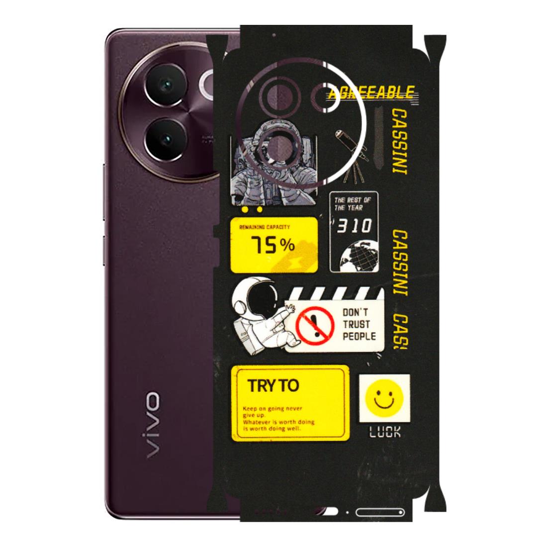 VIVO Z/V/X/T/U/S Series Phone Skins (All Models) - Black Cassini - 3D Embossed Finish (L-161) Vivo V30E