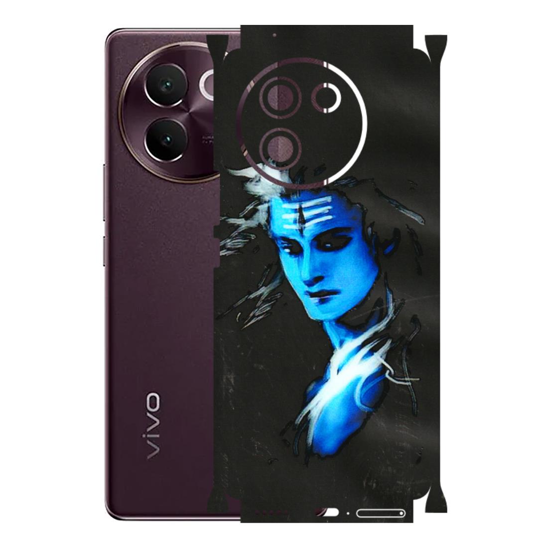 VIVO Z/V/X/T/U/S Series Phone Skins (All Models) - Har Har Mahadev Blue/Black - 3D Embossed Finish (L-185) Vivo V30E