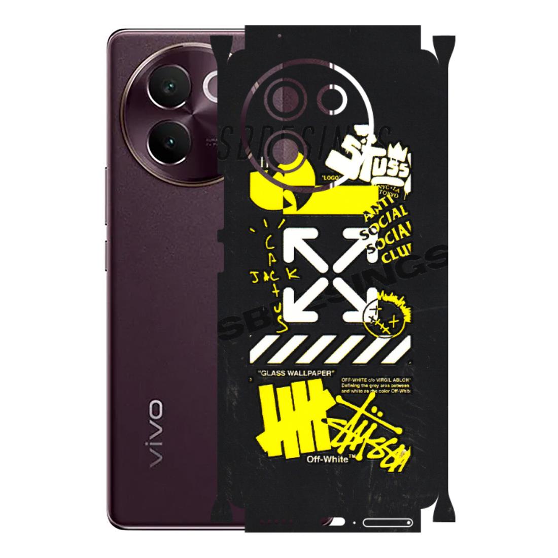 VIVO Z/V/X/T/U/S Series Phone Skins (All Models) - Anti Social Graffiti - 3D Embossed Finish (L-198) Vivo V30E