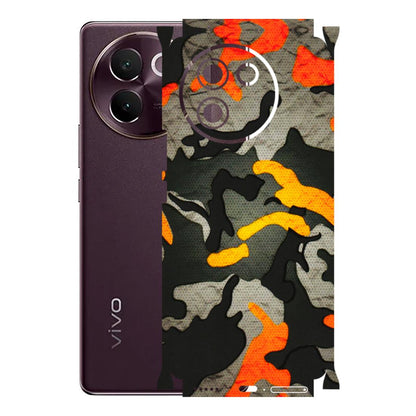 VIVO Z/V/X/T/U/S Series Phone Skins (All Models) - Orange Camouflage - 3D Embossed Finish (L-204) Vivo V30E