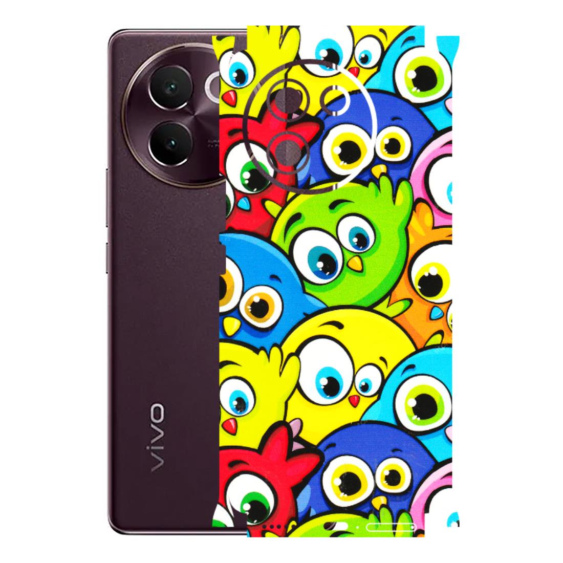 VIVO Z/V/X/T/U/S Series Phone Skins (All Models) - Cute Fluffy Birds - 3D Embossed Finish (L-213) Vivo V30E