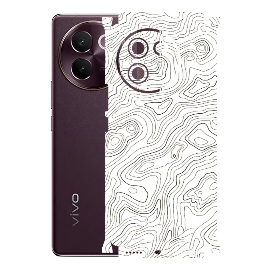 VIVO Z/V/X/T/U/S Series Phone Skins (All Models) - White Black Swirls - 3D Embossed Finish (L-219) Vivo V30E