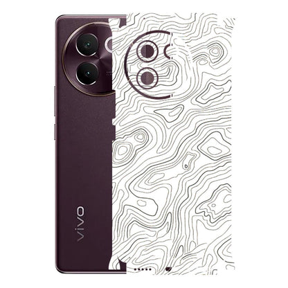 VIVO Z/V/X/T/U/S Series Phone Skins (All Models) - White Black Swirls - 3D Embossed Finish (L-219) Vivo V30E