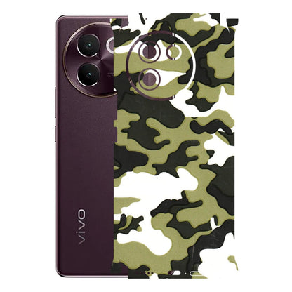 VIVO Z/V/X/T/U/S Series Phone Skins (All Models) - Camouflages White And Green - 3D Embossed Finish (L-243) Vivo V30E