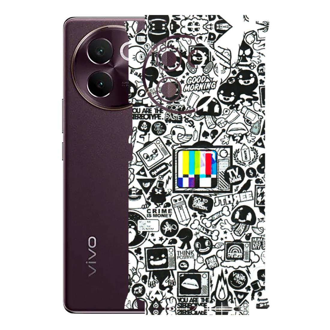 VIVO Z/V/X/T/U/S Series Phone Skins (All Models) - Doodles Positive Art - 3D Embossed Finish (L-263) Vivo V30E