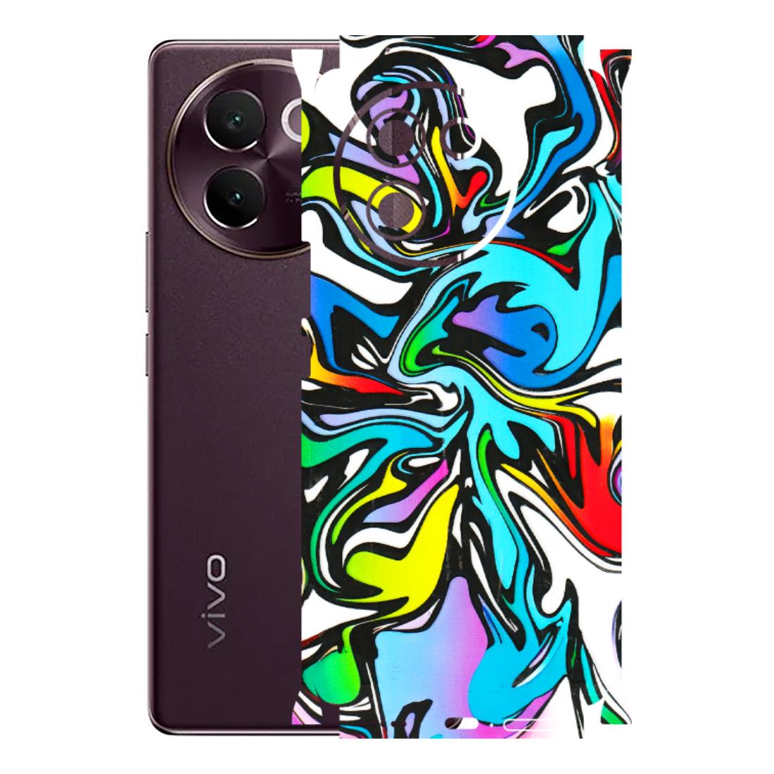 VIVO Z/V/X/T/U/S Series Phone Skins (All Models) - Abstract Colour Paints - 3D Embossed Finish (L-271) Vivo V30E