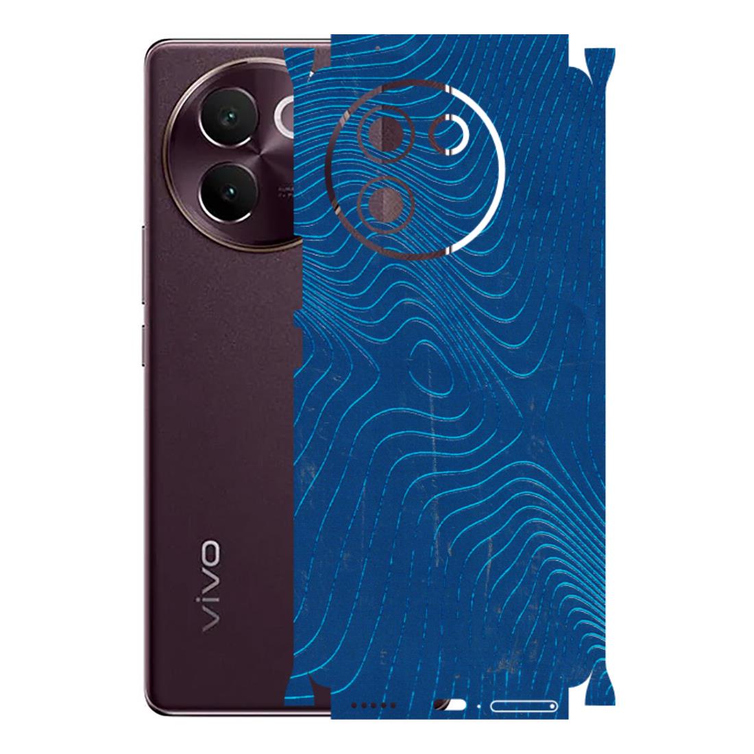 VIVO Z/V/X/T/U/S Series Phone Skins (All Models) - Abstract Blue Line Map - 3D Embossed Finish (L-272) Vivo V30E