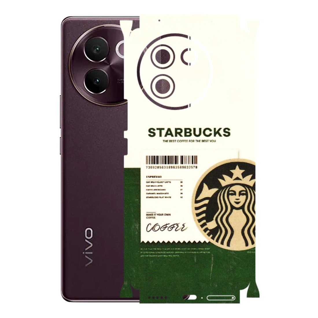 VIVO Z/V/X/T/U/S Series Phone Skins (All Models) - Starbucks Barcode - 3D Embossed Finish (L-308) Vivo V30E