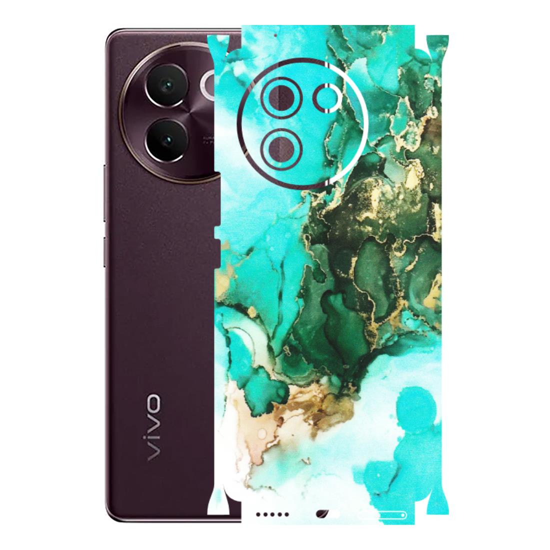 VIVO Z/V/X/T/U/S Series Phone Skins (All Models) - The Blue Gold Marble - Matte Finish (M-124) Vivo V30E