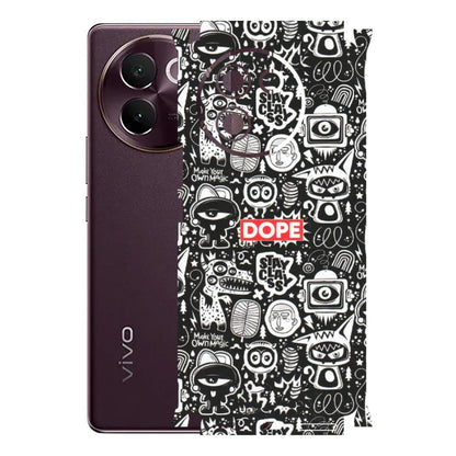VIVO Z/V/X/T/U/S Series Phone Skins (All Models) - Dope Stay Classy Black Doodles - Matte Finish (M-126) Vivo V30E