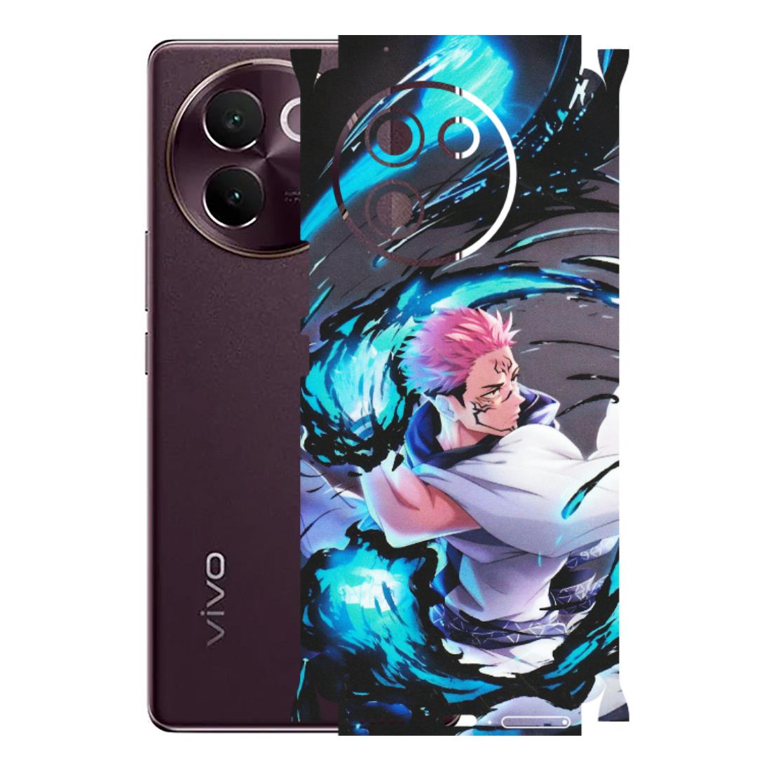 VIVO Z/V/X/T/U/S Series Phone Skins (All Models) - New Jujutsu Kaisen Grey Blue Anime - Matte Finish (M-127) Vivo V30E