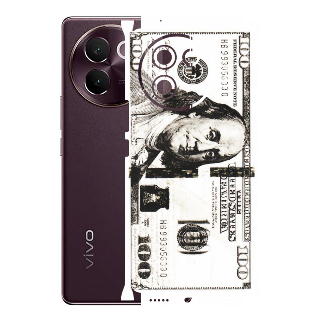 VIVO Z/V/X/T/U/S Series Phone Skins (All Models) - 100 Dollar Currency - Transparent Finish (T-01) Vivo V30E