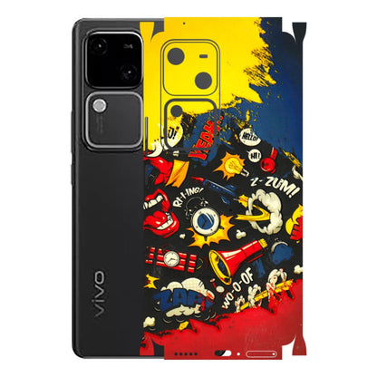 VIVO Z/V/X/T/U/S Series Phone Skins (All Models) - Pacific Doodle Art - 3D Embossed Finish (L-120) Vivo V30 5G