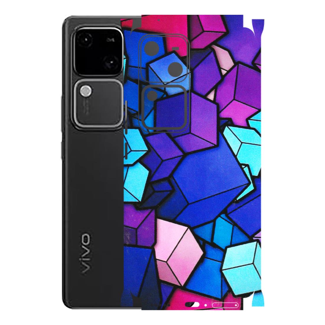 VIVO Z/V/X/T/U/S Series Phone Skins (All Models) - Cube Doodle - 3D Embossed Finish (L-141) Vivo V30 5G