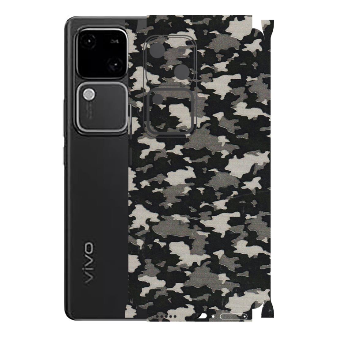 VIVO Z/V/X/T/U/S Series Phone Skins (All Models) - Black/Grey Camoflaunge - 3D Embossed Finish (L-142) Vivo V30 5G