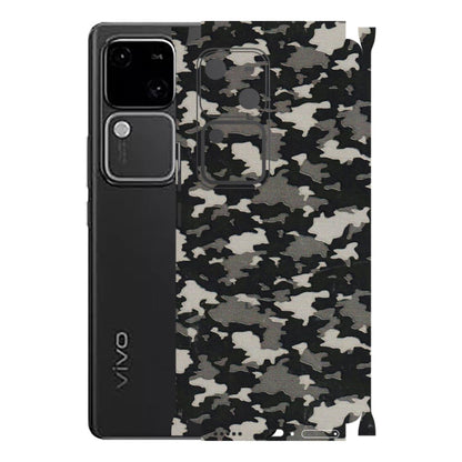 VIVO Z/V/X/T/U/S Series Phone Skins (All Models) - Black/Grey Camoflaunge - 3D Embossed Finish (L-142) Vivo V30 5G