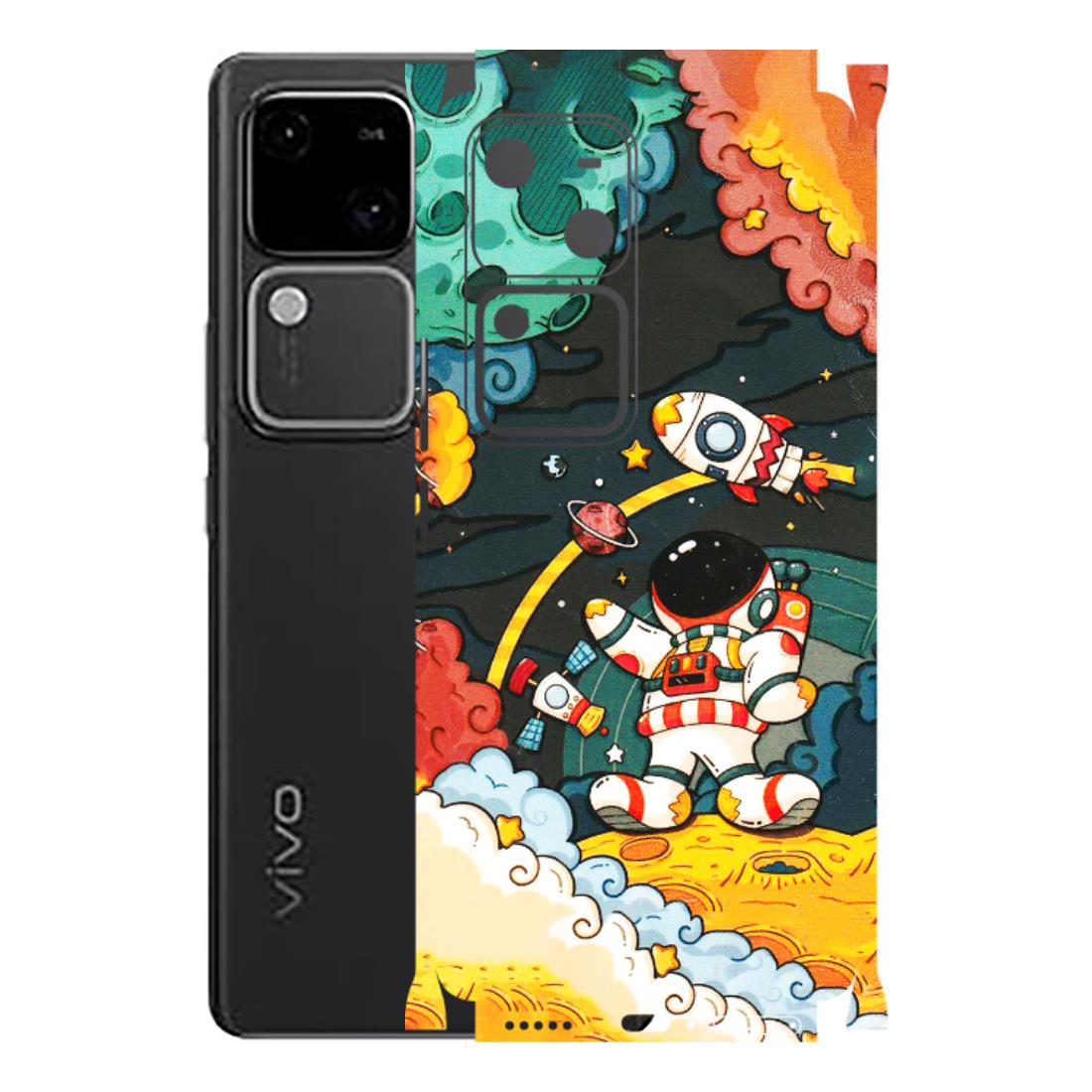 VIVO Z/V/X/T/U/S Series Phone Skins (All Models) - Astronauts & Spaceship - 3D Embossed Finish (L-145) Vivo V30 5G