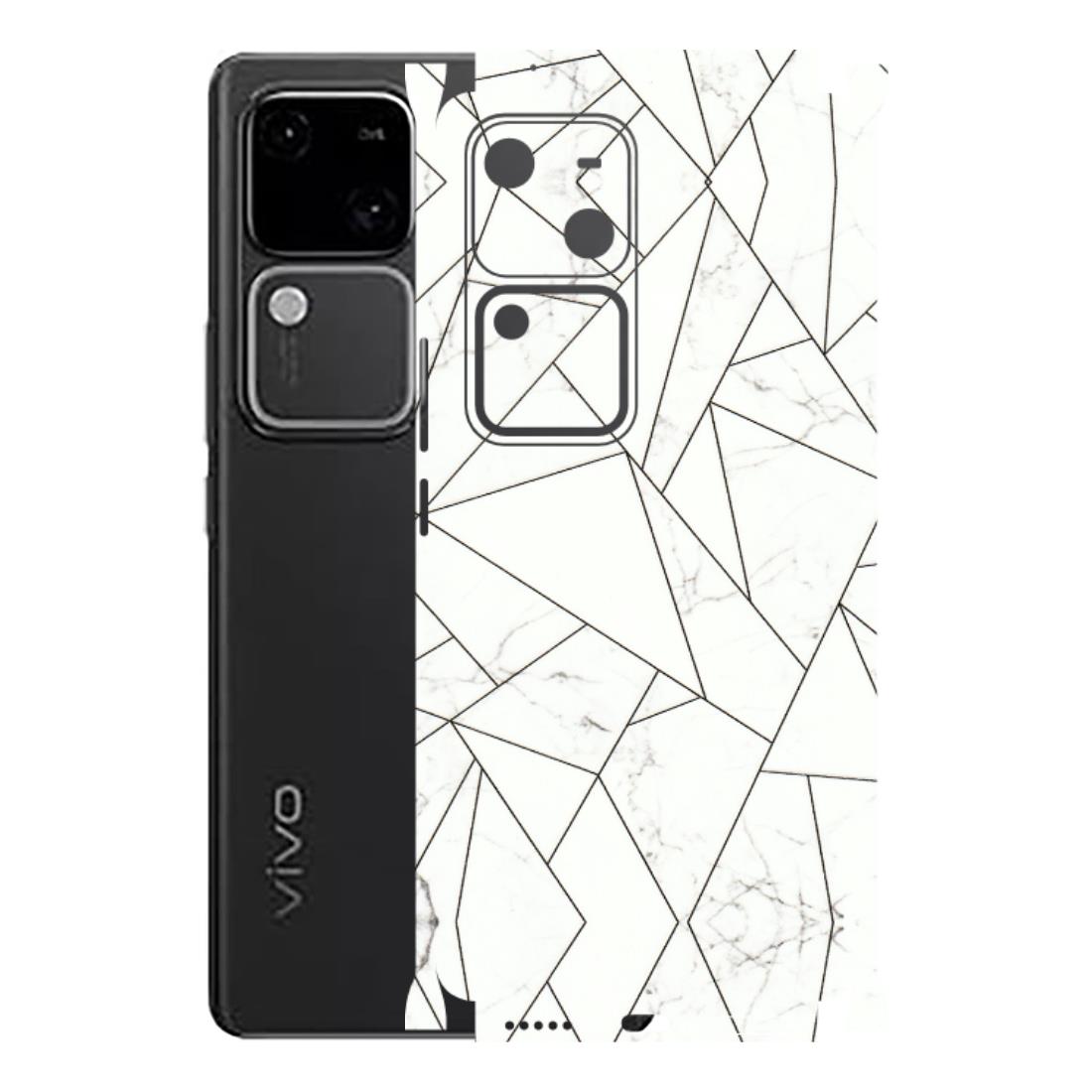 VIVO Z/V/X/T/U/S Series Phone Skins (All Models) - Luxury White Marble Effect - 3D Embossed Finish (L-168) Vivo V30 5G